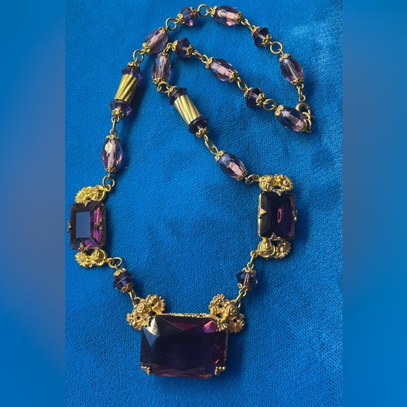 Antique Czech Glass Necklace - Picture 5 of 14